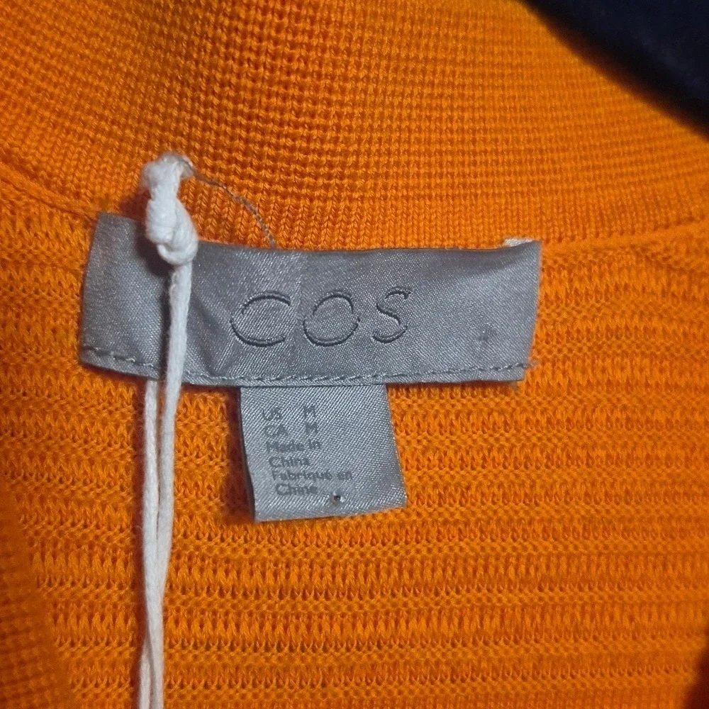 Cos Orange Zippered Men's Sweater Medium
